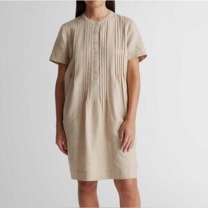 Quince European Linen Short Sleeve Swing Dress Driftwood XL